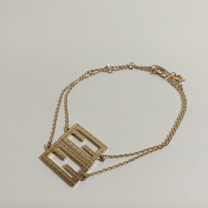 フェンディ FFモチーフ バゲット ダブル ブレスレット チェーン メタル ゴールド 8AH036
