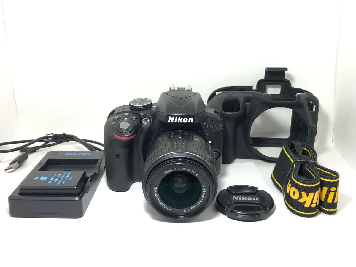 #12【良品・シリコンカバー付】 Nikon ニコン D3300 ズームレンズキット