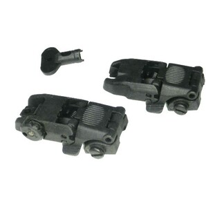 MBUS2型刻印無し20mmレイルフロントサイトリアサイト黒新品。 マグプル 折り畳み バックアップサイト
