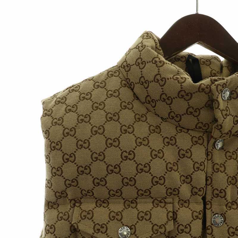 グッチ GUCCI ノースフェイス THE NORTH FACE コラボ 21AW ダウンベスト GG柄 ロゴ 刺繍 670768 Z8APY L ベージュ /KW ■GY18 メンズ グッチ GUCCI ノースフェイス THE NORTH FACE コラボ 21AW ダウンベスト GG柄 ロゴ 刺繍 670768 Z8APY L ベージュ /KW ■GY18 メンズ