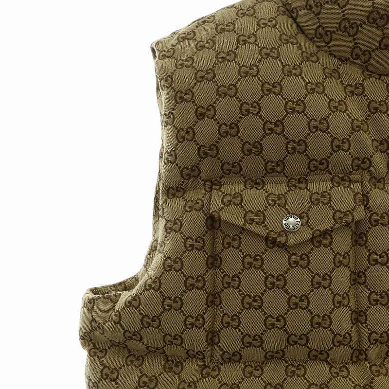 グッチ GUCCI ノースフェイス THE NORTH FACE コラボ 21AW ダウンベスト GG柄 ロゴ 刺繍 670768 Z8APY L ベージュ /KW ■GY18 メンズ グッチ GUCCI ノースフェイス THE NORTH FACE コラボ 21AW ダウンベスト GG柄 ロゴ 刺繍 670768 Z8APY L ベージュ /KW ■GY18 メンズ