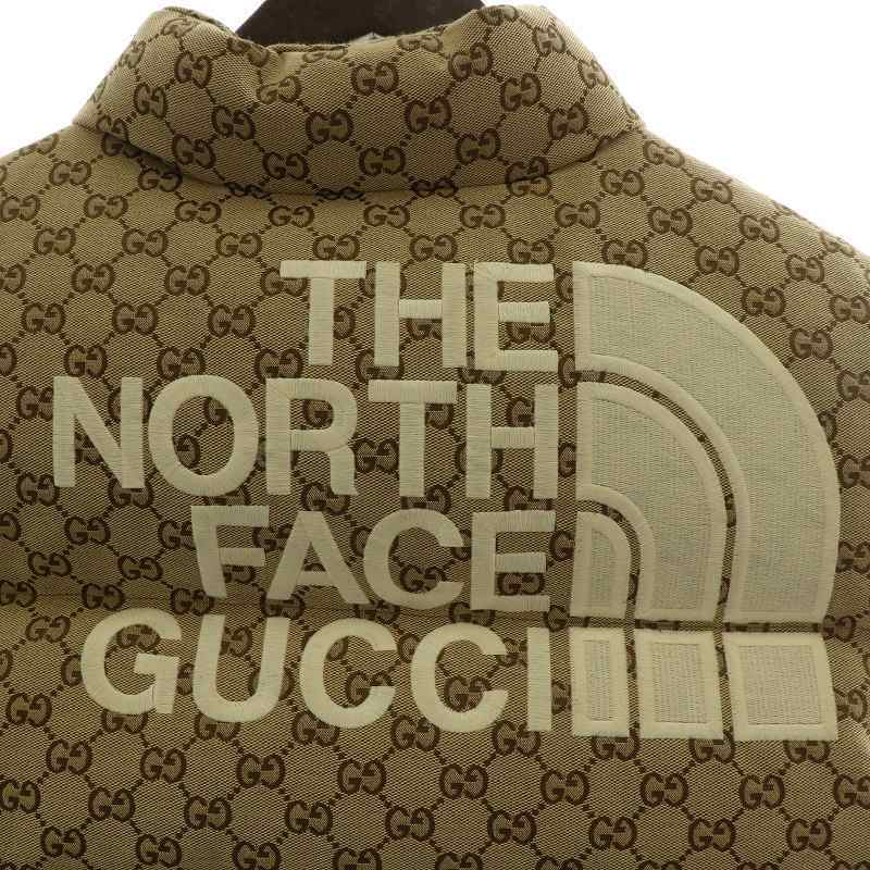 グッチ GUCCI ノースフェイス THE NORTH FACE コラボ 21AW ダウンベスト GG柄 ロゴ 刺繍 670768 Z8APY L ベージュ /KW ■GY18 メンズ グッチ GUCCI ノースフェイス THE NORTH FACE コラボ 21AW ダウンベスト GG柄 ロゴ 刺繍 670768 Z8APY L ベージュ /KW ■GY18 メンズ