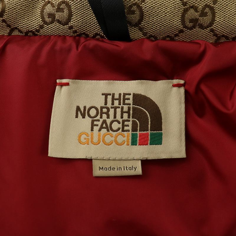 グッチ GUCCI ノースフェイス THE NORTH FACE コラボ 21AW ダウンベスト GG柄 ロゴ 刺繍 670768 Z8APY L ベージュ /KW ■GY18 メンズ グッチ GUCCI ノースフェイス THE NORTH FACE コラボ 21AW ダウンベスト GG柄 ロゴ 刺繍 670768 Z8APY L ベージュ /KW ■GY18 メンズ