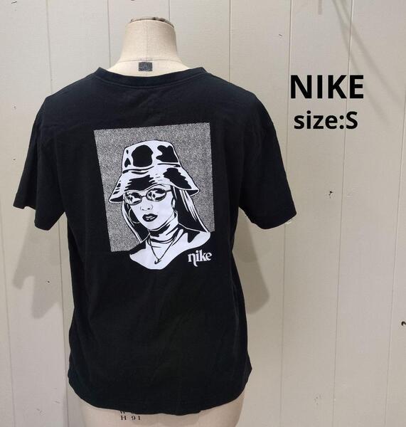 ナイキ NIKE バックプリント Tシャツ ブラック S レディース