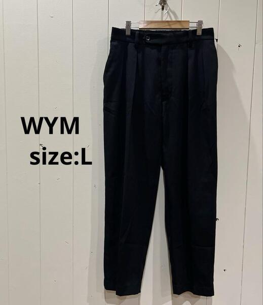 ウィムバイリドム WYM LIDNM パンツ タックパンツ テーパード ブラック