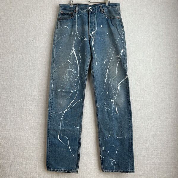 【雰囲気抜群】USA製 Levi's 501 デニム ペンキ飛び W36