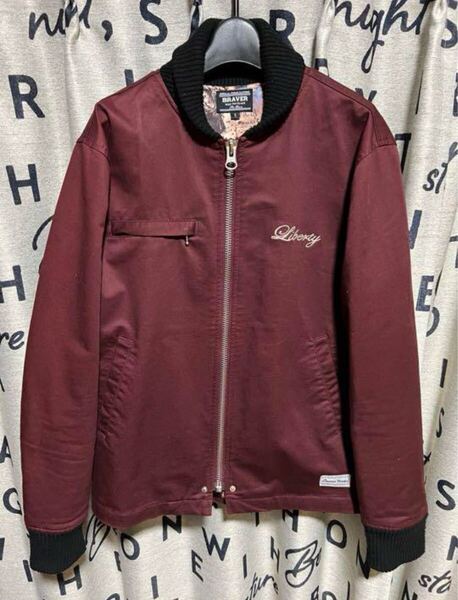 JACKET ブルゾン M バーガンディ 古着 BRAVER MA-1