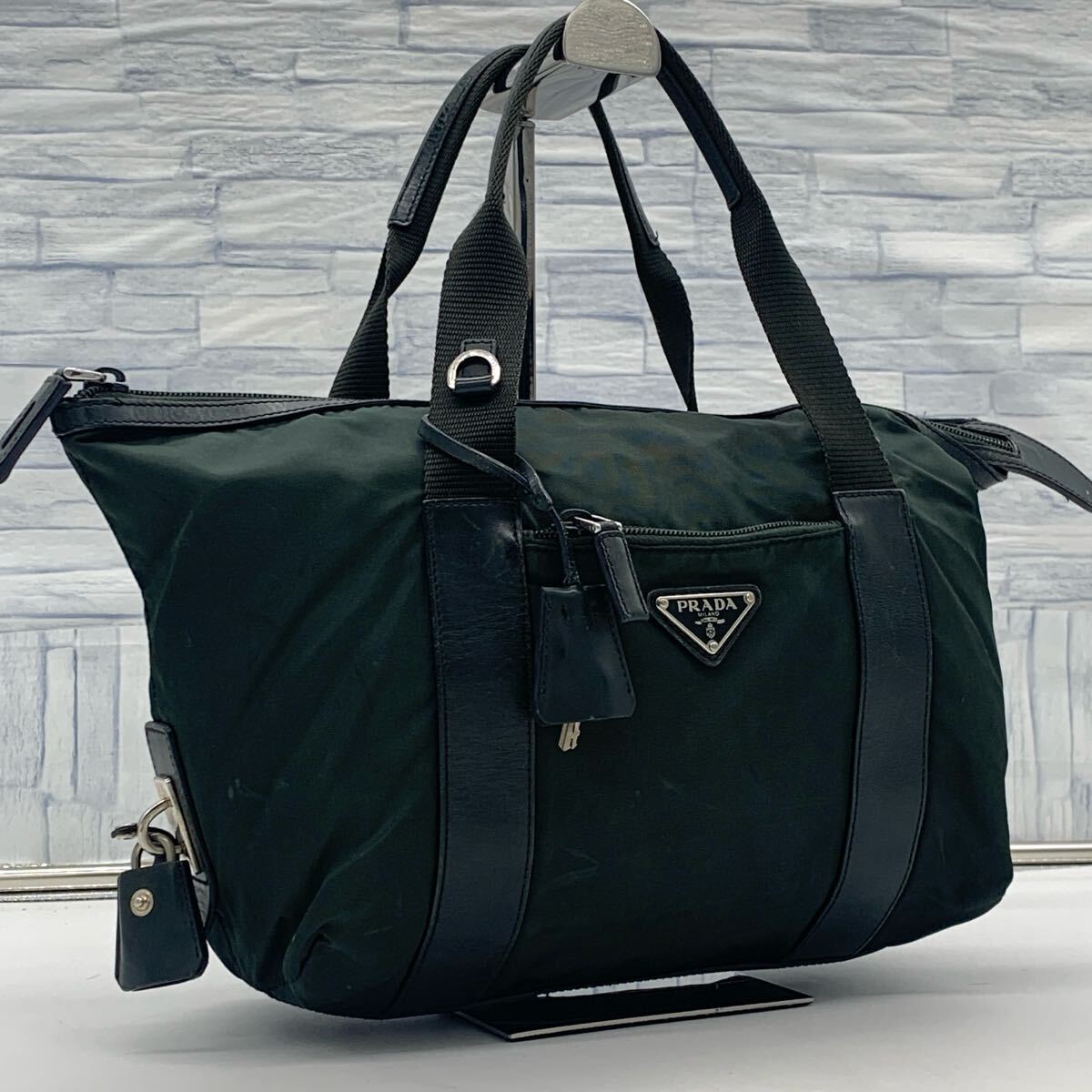 Yahoo!オークション -「prada ボーリングバッグ」(プラダ) (ふ Yahoo!オークション -「prada ボーリングバッグ」(プラダ) (ふ