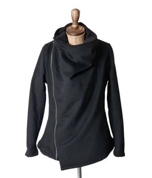 美品/Sサイズ/定価38,500円/グラム glamb/ミストジャケット/グランジ系 ドレープコート/ブラック 黒/ライダース/ピーコート/①