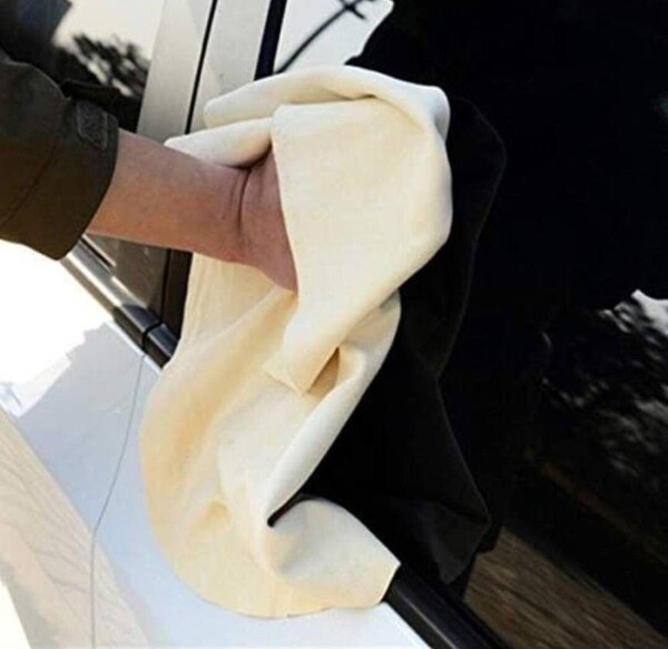 【バイク】洗車 鹿革 タオル 拭き取り 吸水性 セーム革 タオル 小物 手入れ