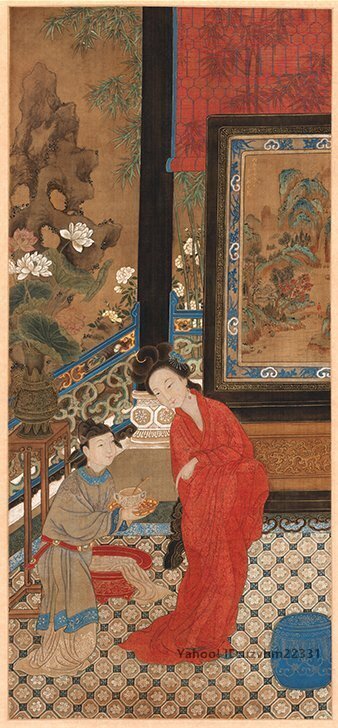 中国美術 アート 掛け軸 銭選写 『楊貴妃』 Yahoo!オークション -「楊貴妃」(書) (美術品)の落札相場・落札価格