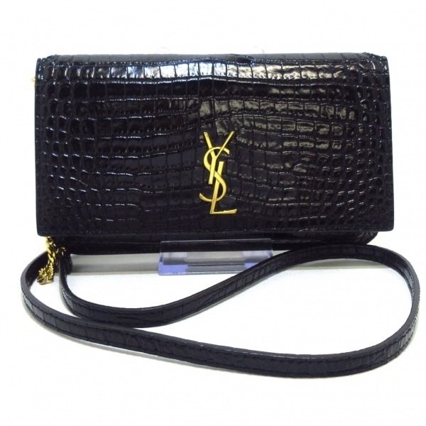 サンローランパリ SAINT LAURENT PARIS 携帯電話ケース/スマホカバー 635095 モノグラム フォンホルダー 黒 財布