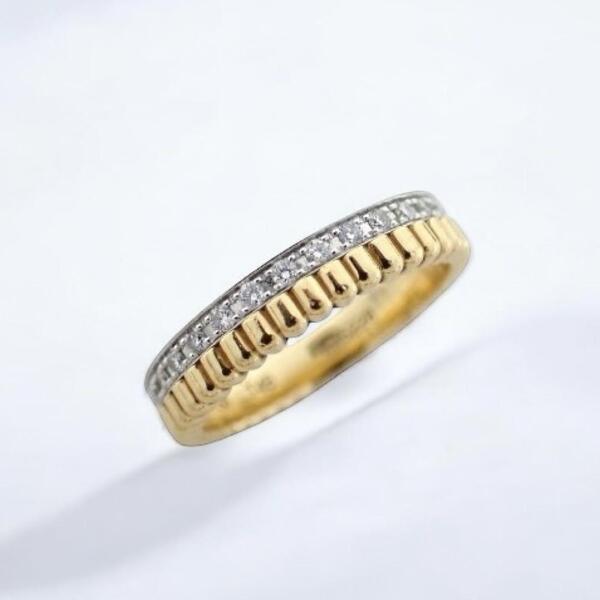 ギャラ BOUCHERON ブシュロン キャトル ラディアント リング 指輪 ジュエリー 45 5号 3.5mm ダイヤモンド ダイヤ 750 K18YG K18WG 2455