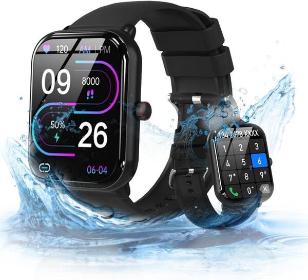 IP67防水 スマートウォッチ 1.96インチ大画面 Bluetooth5.3
