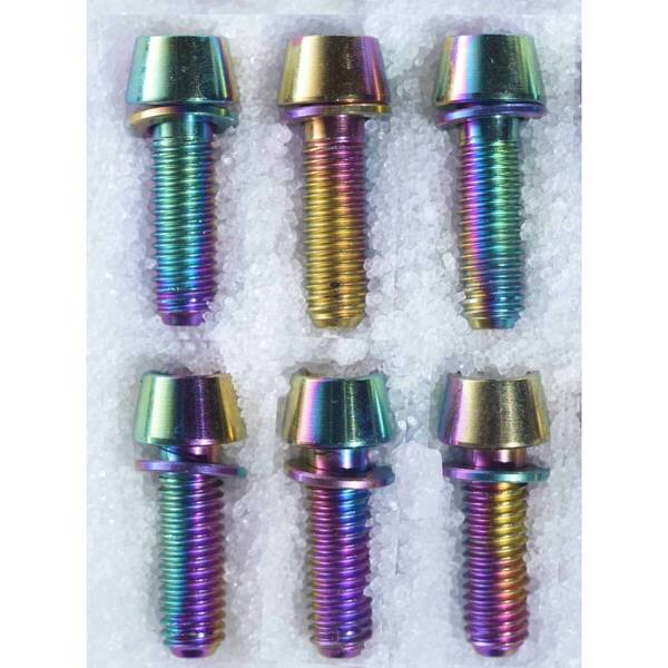 64チタンボルトM5×16mm レインボー6本ステム用【1.9g/本】⑪
