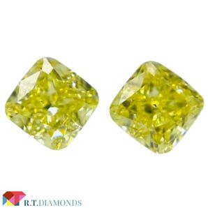 FANCY INTENSE YELLOW 0.200ct&0.209ct/CU/RT2989/CGL