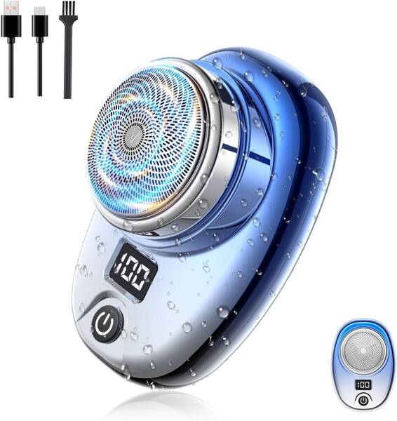 新品未使用送料無料Ewbob 髭剃り 電動 シェーバー LEDディスプレイ表示 Typc-C急速充電 深剃り 6枚刃 高速回転式 低騒音 IPX7防水 乾湿両用