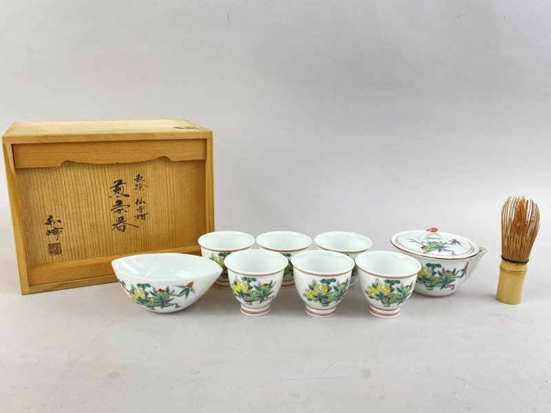 煎茶道具セット 京焼 平安清昌 宝瓶 招き 湯冷まし 湯のみ 骨董 煎茶道具セット 京焼 平安清昌 宝瓶 招き 湯冷まし 湯のみ 骨董