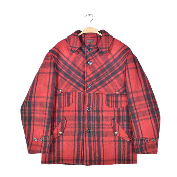 【送料無料】40s SOO WOOLEN MILLS ヴィンテージダブルマッキーノ ウールジャケット ハンティング ゲームポケット L相当 古着 @DZ0677