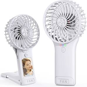 ハンディファン 携帯扇風機【108Gの超軽量設計・静音・風量4段階・ミニミラー付き】手持ち扇風機 充電式 USB ハンディ扇風機 手持ち
