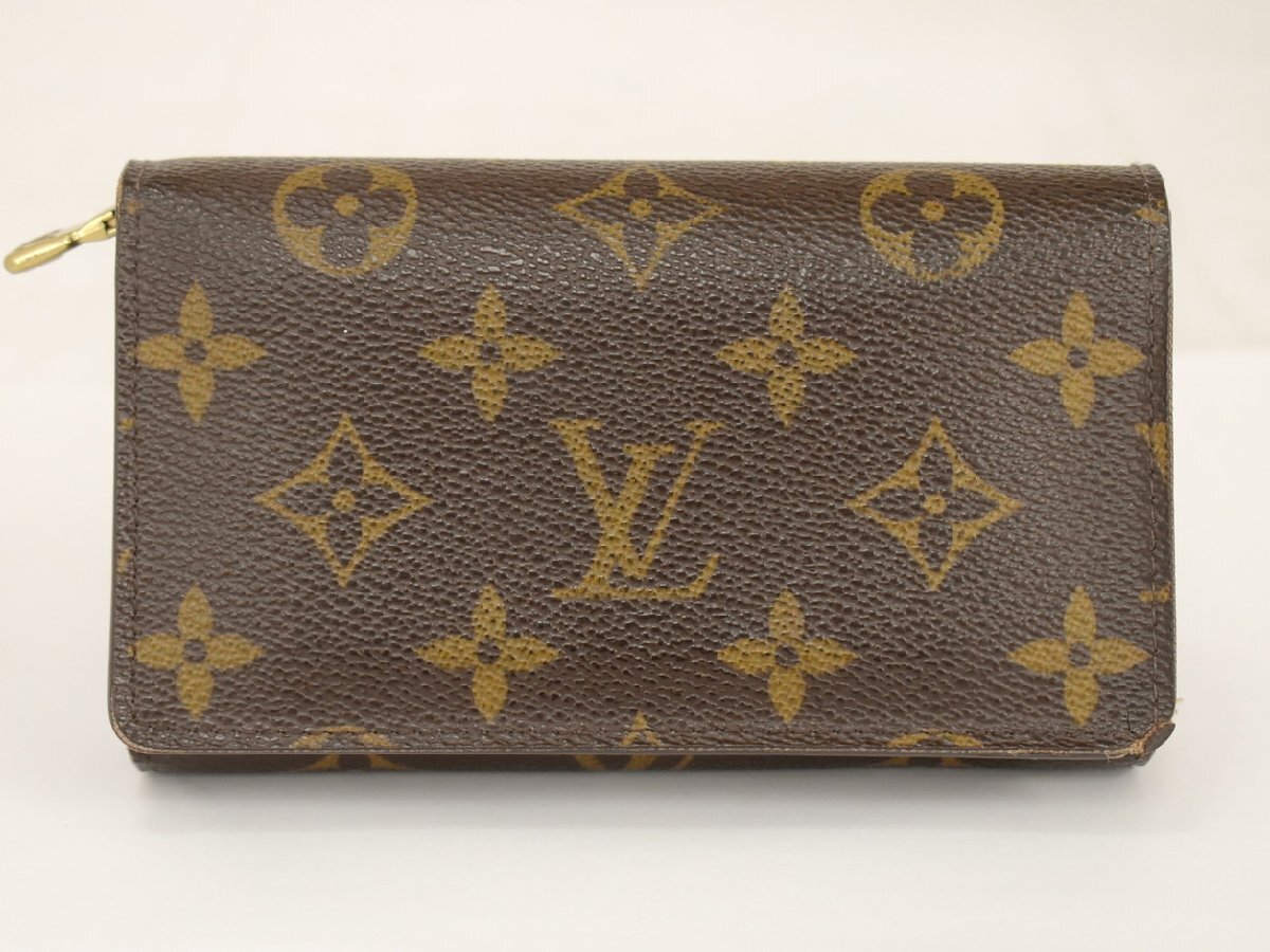 ルイ・ヴィトン LOUIS VUITTON 二つ折り財布 ポルトフォイユトレゾール M61736 モノグラム フラップ CA0170 箱付き → 2501LA023
