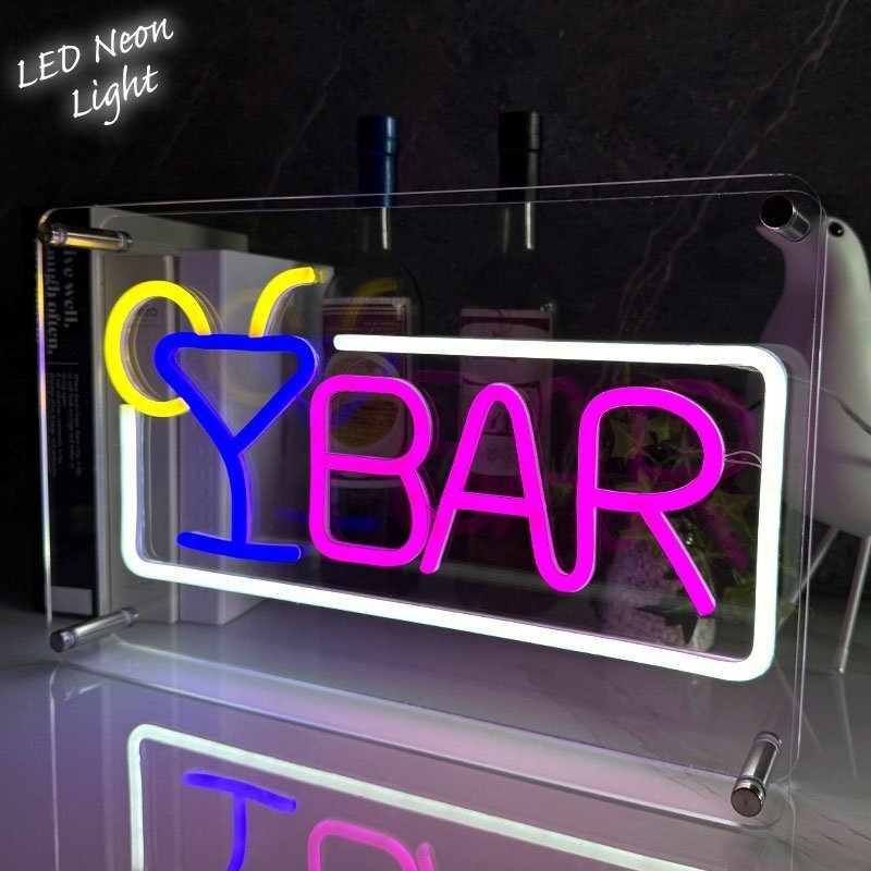 アメリカン ネオンサイン BAR バー Ｈ12×W38cm ネオン看板 ネオン管 ネオンサイン バー BAR ネオン管 ネオンライト 店舗照明