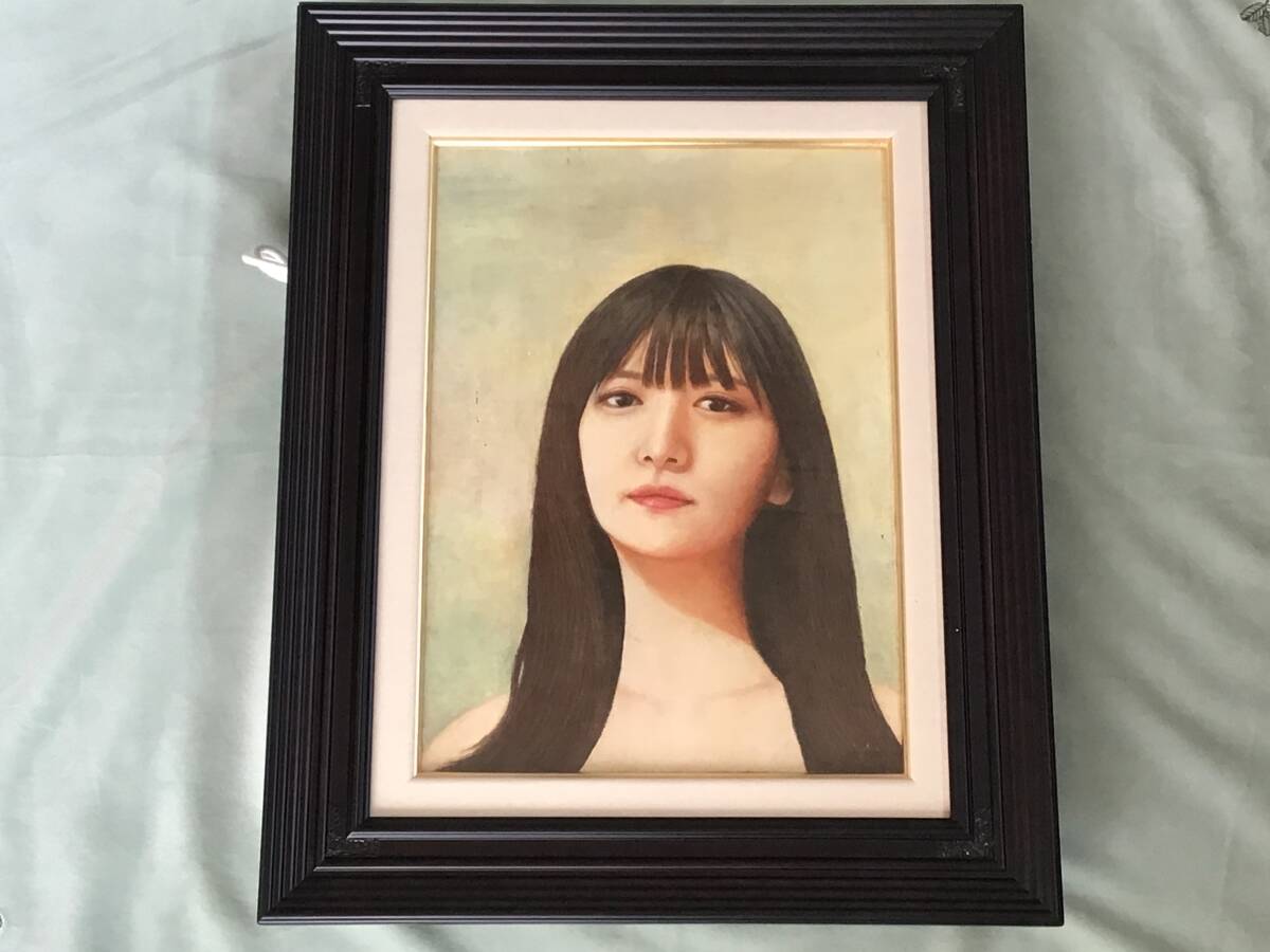 長谷川久子「花」油絵 油彩画 1969年作 F6 春陽会 豪華額装