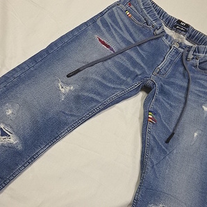 送料無料☆TMT☆ダメージ加工ジョグデニム☆M☆ウェスト約79-83cm