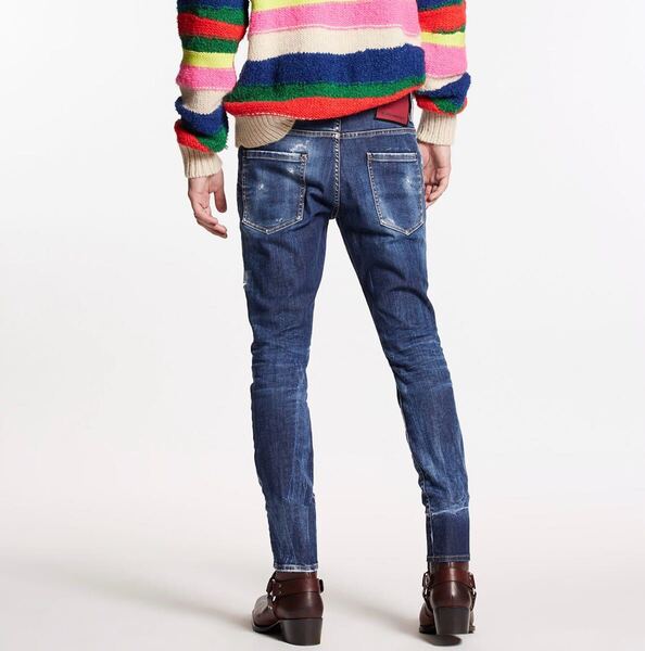 新品 正規品 2023AW ディースクエアード デニム DARK SCAR WASH SKATER JEANS 48
