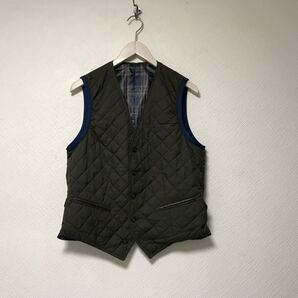 本物ルイス&クラークLOIUS&CLERK ルイスアンドクラークナイロンキルティングリバーシブルチェック柄ベストジレメンズLカーキ紺ネイビー