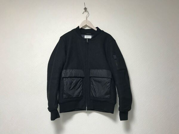 本物グローバルワークGLOBALWORKウールポリMA1中綿ジップミリタリージャケット長袖スーツパーティーモードドレスゴルフメンズ黒ブラックL