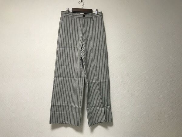 美品本物バジュラbajraストライプ柄ナイロン麻リネンスラックスパンツメンズビジネススーツモードドレスゴルフロックシルバーグレーM