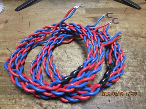 ♪♪12AWG AWM STYLE 1015 600V VM-1電線使用スピーカーコード 約2.1mペア♪♪