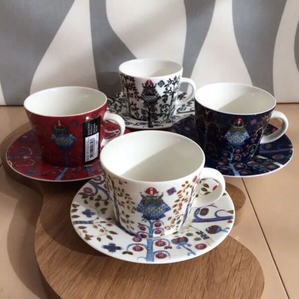 新品 4客 iittala イッタラ タイカ コーヒー カップ&ソーサー
