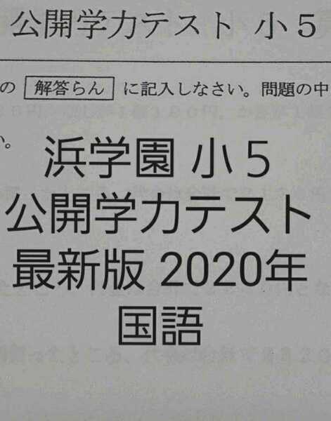 浜学園 小5 最新版 2020年 公開学力テスト 国語