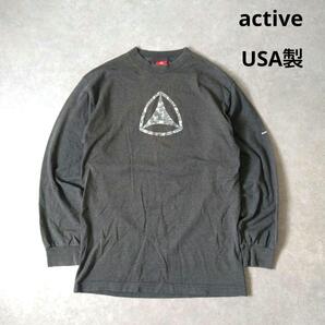 active 長袖カットソー USA製 グレー Mサイズ