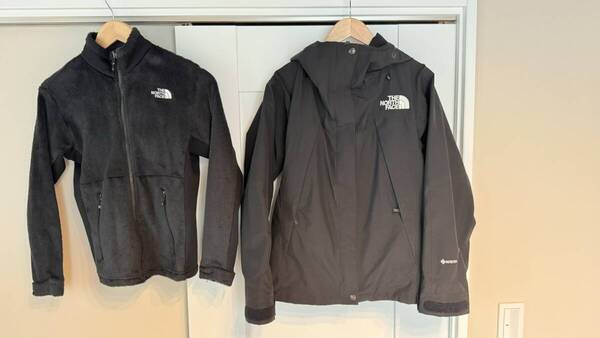 【送料無料】THE NORTH FACE マウンテンパーカー&バーサミッド ジャケット セット Sサイズ ノースフェイス NPW61800/NAW62006 ブラック