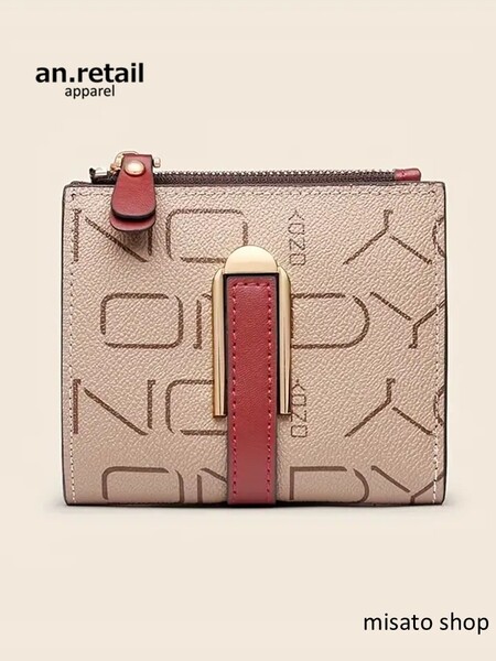 ★ONDY レディース三つ折り財布 ヴィンテージ風 コンパクト折りたたみ財布 ONYDY13158-キャラメルカラー