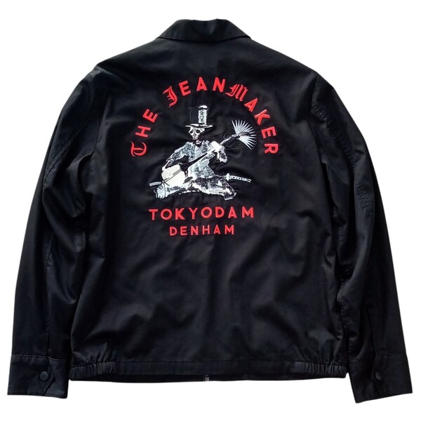 即決★良品 DENHAM デンハム LEIGHTON SUKA JACKET SST レイトン スカジャン S 黒/ブラック 刺繍【送料無料】