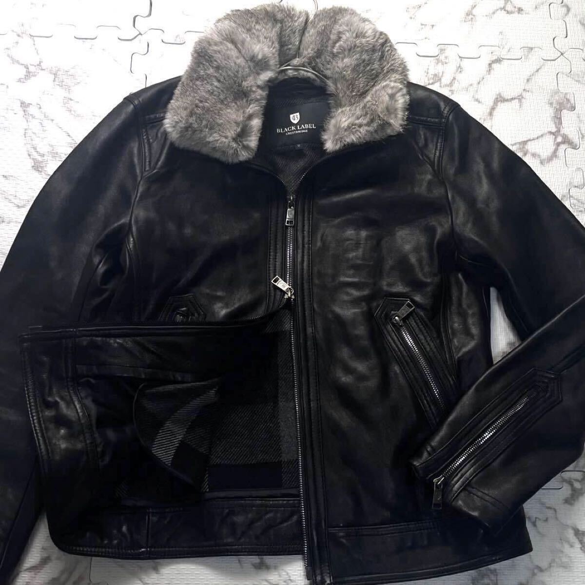 Yahoo!オークション -「burberry black label レザーライダース Yahoo!オークション -「burberry black label レザーライダース