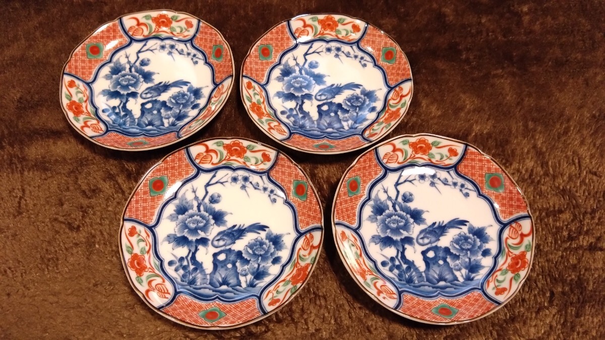 大聖寺伊万里 古伊万里 伊万里 豆皿 菓子皿 金襴手 蔵出し 赤絵