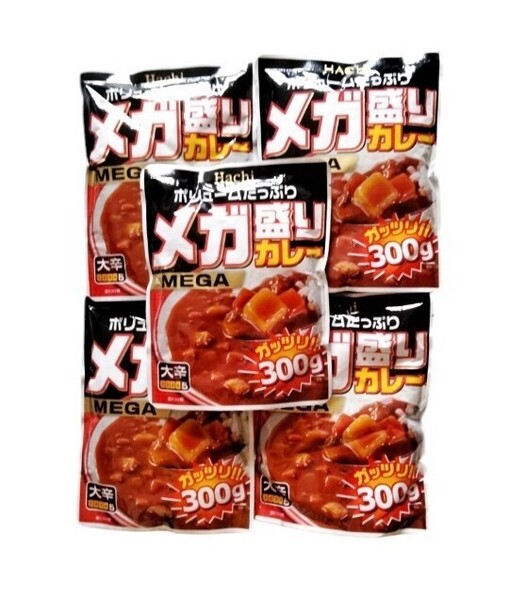 ハチ食品 メガ盛りカレー 大辛 300g 5個セット