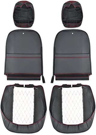 S500J S510J サンバー トラック シートカバー レッド PVC ブラックレザー 左右 S500J S510J サンバー トラック シートカバー レッド PVC ブラックレザー 左右