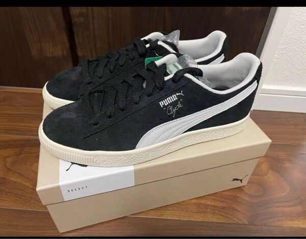 1 プーマ クライド hairy suede 黒×白 新品未使用 27