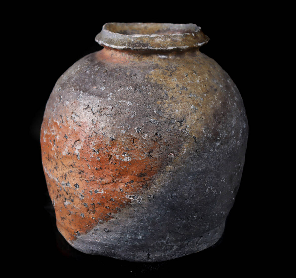 信楽焼 鈴木大弓作 蹲壷 高さ7.5寸（約23cm） 共箱 本物保証 工芸品