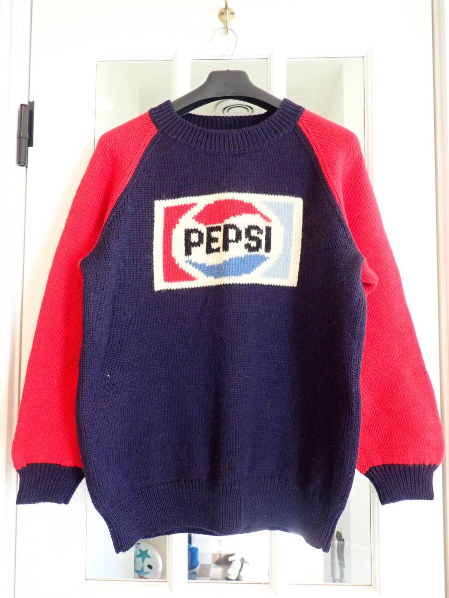 ☆希少☆PEPSI ペプシコーラU・S・A製/90sヴィンテージセーターPARADISE：size(L)企業物