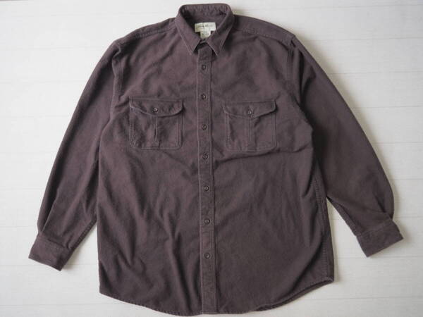 ☆送料無料☆ Eddie Bauer エディーバウアー USA直輸入 古着 長袖 白タグ 90’s 90年代 ダブルポケット ネルシャツ メンズ TALL L 中古