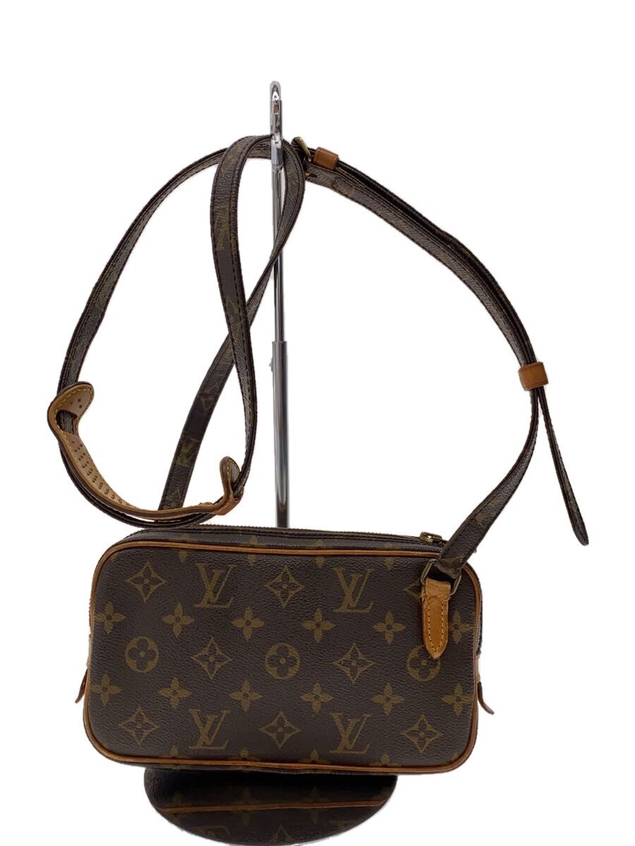LOUIS VUITTON◆ポシェット・マルリー・バンドリエール_モノグラム・キャンバス_BRW/PVC/BRW