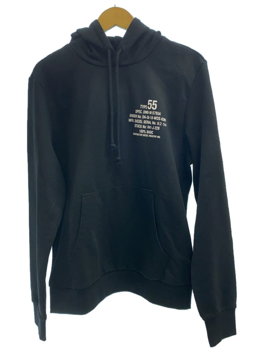 DIESEL◆パーカー/L/コットン/BLK/OHAYT