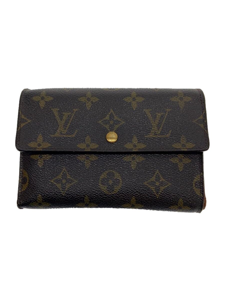 LOUIS VUITTON◆ポルト・トレゾール・エテュイ・パピエ_モノグラム・キャンバス_BRW/PVC/BRW/メンズ